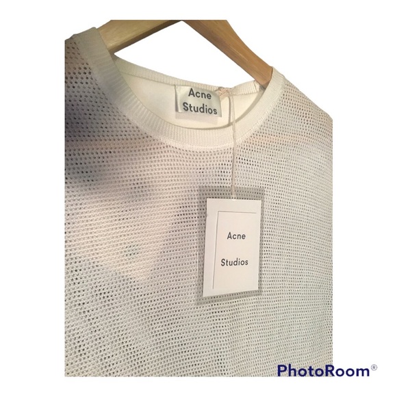 Mens Acne Studios Mesh Net Long Sleeve Shirt.  Color: Ivory/Cream Size:  Small - Picture 2 of 6